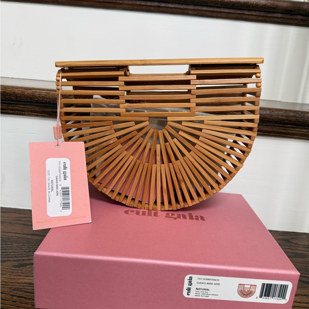 Cult Gaia Bamboo Ark Clutch - Natural Tan